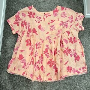 FREE PEOPLE WE THE FREE moon city top pink floral Large